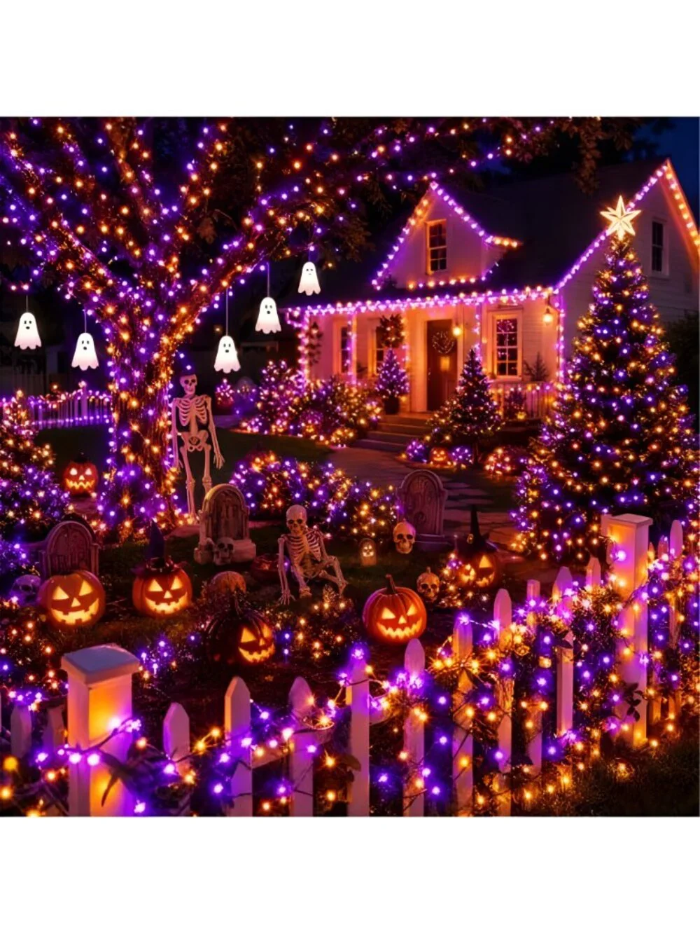 Halloween 300 LED String Lights, 100FT String Lights with 8